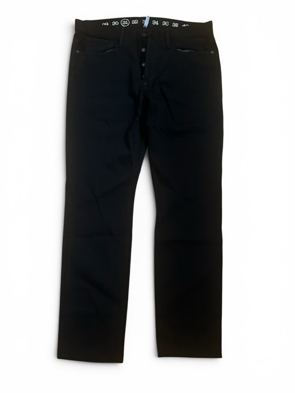 Earnest Sewn Men's Button Fly Straight-Leg Jeans in Black 31